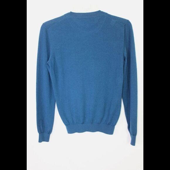 AEFFE SPA CEDRIC CHARLIER BLUE 100% VIRGIN WOOL SWEATER SIZE 6 - Picture 2 of 5